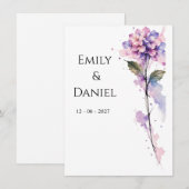 Personalized Hydrangea Save the Date Card (Vorne/Hinten)