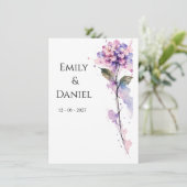 Personalized Hydrangea Save the Date Card (Stehend Vorderseite)