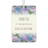 Personalized Hydrangea Teacher Thank You Autolufterfrischer (Rückseite)