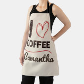 Personalized I Love Coffee Bean Barista Apron Gift Schürze (InSitu)