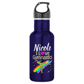 PERSONALIZED I LOVE GYMNASTICS DESIGN EDELSTAHLFLASCHE