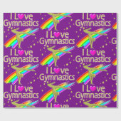 PERSONALIZED I LOVE GYMNASTICS DESIGN GESCHENKPAPIER (Flach)