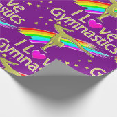 PERSONALIZED I LOVE GYMNASTICS DESIGN GESCHENKPAPIER (Ecke)