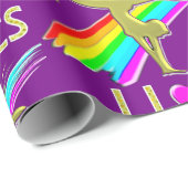 PERSONALIZED I LOVE GYMNASTICS DESIGN GESCHENKPAPIER (Rolleneckpunkt)