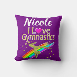 PERSONALIZED I LOVE GYMNASTICS DESIGN KISSEN
