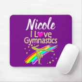 PERSONALIZED I LOVE GYMNASTICS DESIGN MOUSEPAD (Mit Mouse)