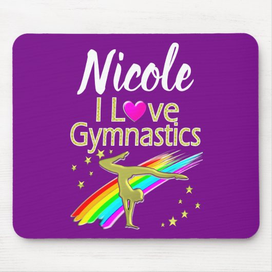 PERSONALIZED I LOVE GYMNASTICS DESIGN MOUSEPAD (Vorne)