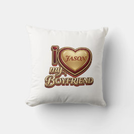Personalized I Love My Boyfriend Custom Name Kissen