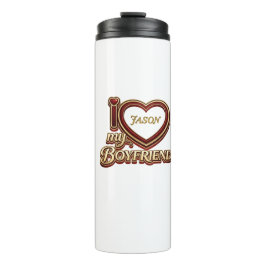 Personalized I Love My Boyfriend Custom Name Thermosbecher
