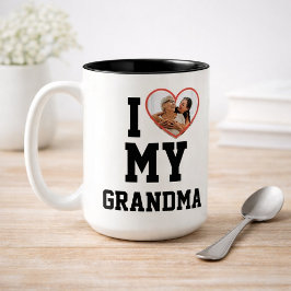 Personalized I Love My Grandma Photo Zweifarbige Tasse