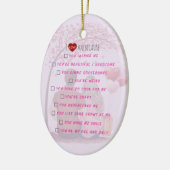 Personalized"I Love You Because"Checklist Romantic Keramik Ornament (Links)