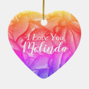 Personalized I Love You Heart Pendant Keramik Ornament