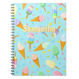 Personalized Ice Cream Notebook – Sweet Summer  Notizblock