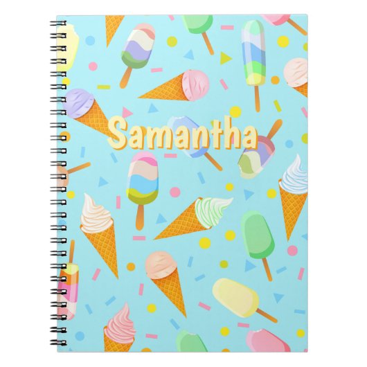 Personalized Ice Cream Notebook – Sweet Summer  Notizblock (Vorderseite)