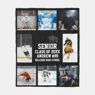 Personalized Ice Hockey Senior Night Graduation Fleecedecke