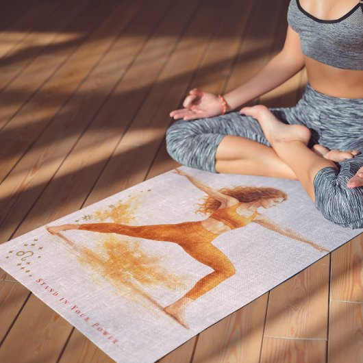 Personalized Illustrated Leo Zodiac Quote Yogamatte