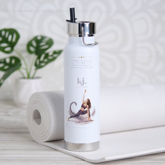 Personalized Illustrated Scorpio Zodiac Quote Trinkflasche (Yoga (gedreht)