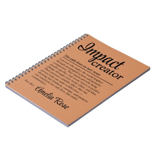 Personalized Impact Creator Definition Gift Notizblock (Linke Seite)