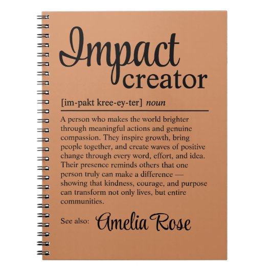 Personalized Impact Creator Definition Gift Notizblock (Vorderseite)