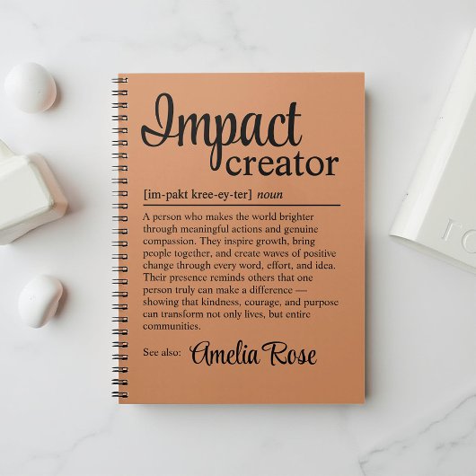Personalized Impact Creator Definition Gift Notizblock