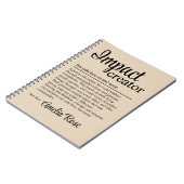 Personalized Impact Creator Definition Notizblock (Linke Seite)