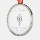 Personalized In Loving Memory Butterfly Ornament Aus Metall (Links)