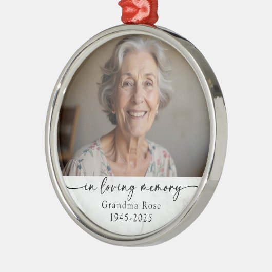 Personalized In Loving Memory Photo Keepsake Ornament Aus Metall (Links)
