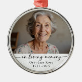 Personalized In Loving Memory Photo Keepsake Ornament Aus Metall (Vorne)