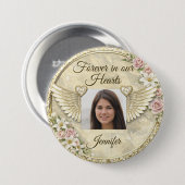 Personalized In Memorial Photo Template Button (Vorne & Hinten)