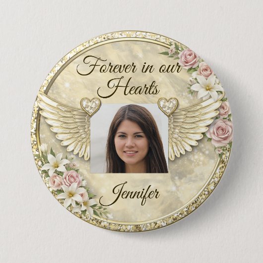 Personalized In Memorial Photo Template Button (Vorderseite)