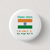 Personalized India Flag Round Button (Vorderseite)