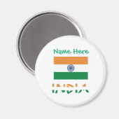Personalized India Flag Round Magnet (Vorderseite/Rückseite)