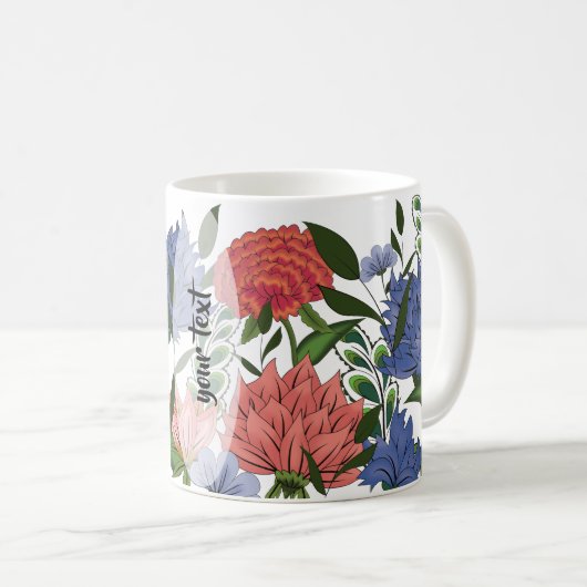 Personalized Indian Floral Kaffeetasse (VorderseiteRechts)