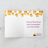 Personalized Indian Girl Diwali Floating Lantern Karte (Innenseite)