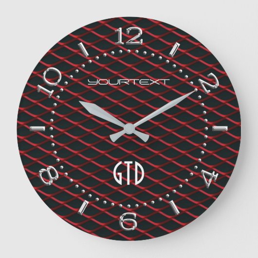 Personalized Industrial Automotive Textur Red on Große Wanduhr (Vorderseite)