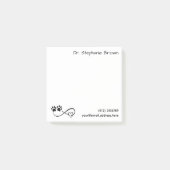 Personalized Infinity Heart and Paws Notes Post-it Klebezettel (Vorderseite)