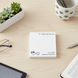 Personalized Infinity Heart and Paws Post-it Notes Post-it Klebezettel