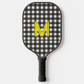 Personalized Initial Checkered Modern Minimal  Pickleball Schläger (Vorderseite)