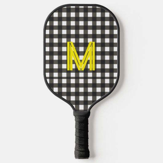 Personalized Initial Checkered Modern Minimal Pickleball Schläger (Vorderseite)