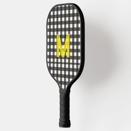 Personalized Initial Checkered Modern Minimal  Pickleball Schläger (Links)