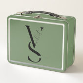 Personalized Initial Monogram Metal Lunch Pail Metall Brotdose (Vorderseite)