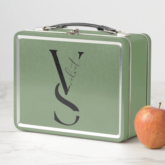 Personalized Initial Monogram Metal Lunch Pail Metall Brotdose (Beispiel)