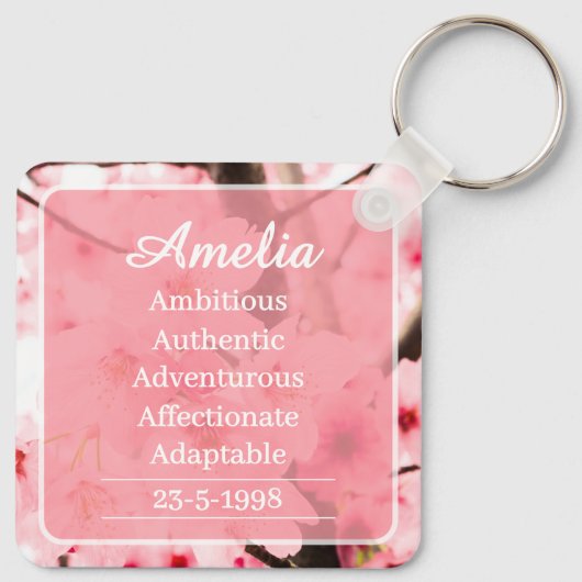 Personalized Initial Name Traits Keychain Gift Schlüsselanhänger (Rückseite)
