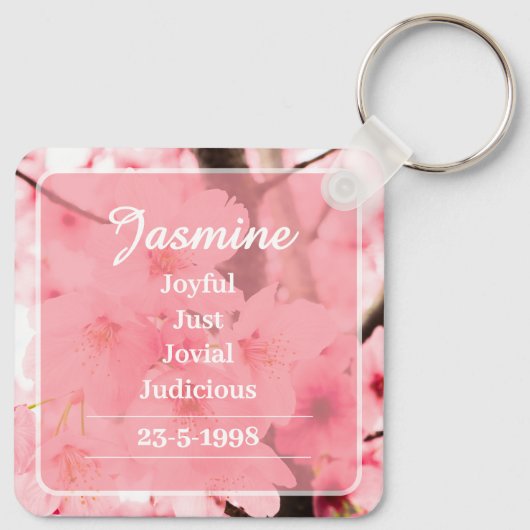 Personalized Initial Name Traits Keychain Gift Schlüsselanhänger (Rückseite)