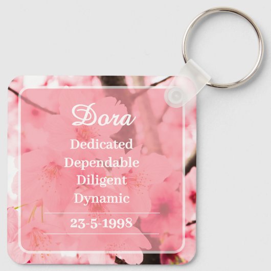 Personalized Initial Name Traits Keychain Gift Schlüsselanhänger (Rückseite)