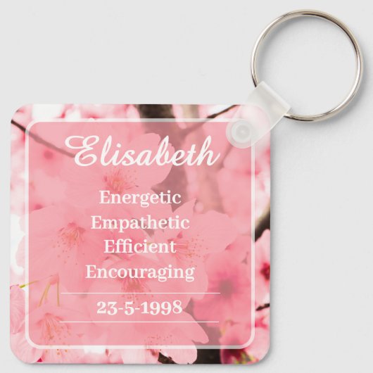 Personalized Initial Name Traits Keychain Gift Schlüsselanhänger (Rückseite)