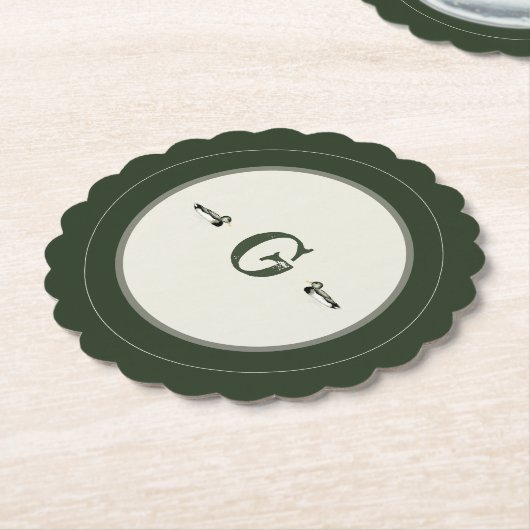 Personalized Initial Vintage Duck Coaster Untersetzer (angewinkelt)