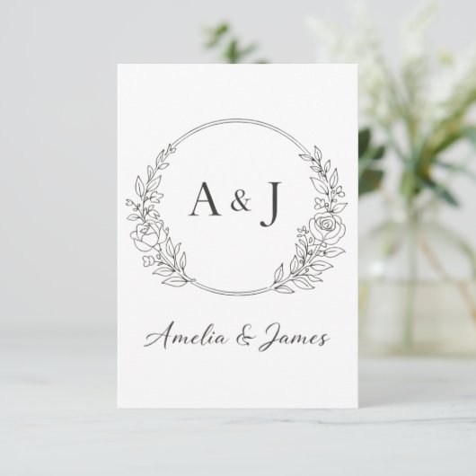 Personalized Initials Design Begleitkarte (Stehend Vorderseite)