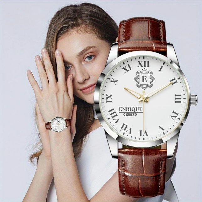 Personalized Initials Elegant Gift for Him & Her Armbanduhr (Von Creator hochgeladen)