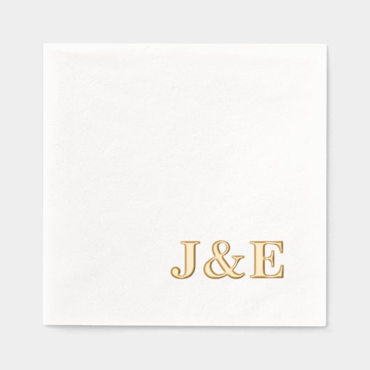 Personalized Initials Monogram Wedding Reception Servietten Mit Folie (Vorderseite)